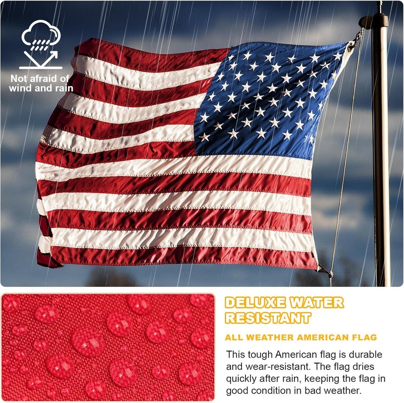 FITEAN 3x5 American Flag Outdoor Heavy Duty,3by 5 American Flag,US Flag,3' x 5' America Flag,America Flags For Outside 3x5,Embroidered USA Flags 3x 5,Long Lasting 3 by 5 Best High Wind all Weather US Flags - Image 4